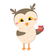 Load image into Gallery viewer, Sticker Set- Owl with Coffee