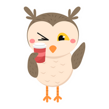 Load image into Gallery viewer, Sticker Set- Owl with Coffee