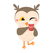 Load image into Gallery viewer, Sticker Set- Owl with Coffee