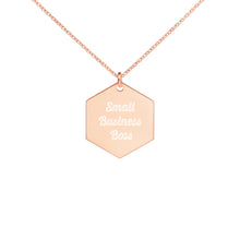 Load image into Gallery viewer, Small Business Boss--Engraved Hexagon Necklace