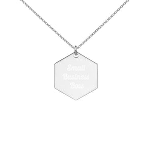 Small Business Boss--Engraved Hexagon Necklace