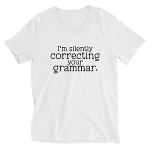 Grammar Check - Unisex Short Sleeve V-Neck T-Shirt